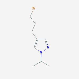 molecular formula C9H15BrN2 B13559072 4-(3-Bromopropyl)-1-isopropyl-1h-pyrazole 