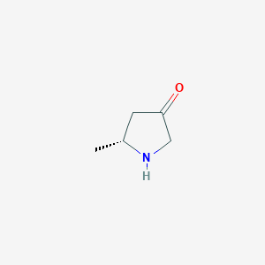 molecular formula C5H9NO B13559098 (5R)-5-methylpyrrolidin-3-one 