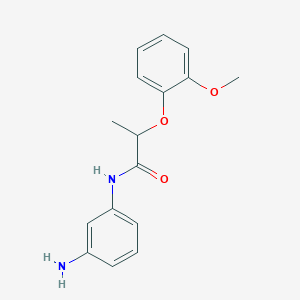 molecular formula C16H18N2O3 B1355925 N-(3-Aminophenyl)-2-(2-methoxyphenoxy)propanamide CAS No. 954252-67-6