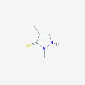 molecular formula C5H8N2S B13559290 1,4-Dimethyl-1H-pyrazole-5-thiol 