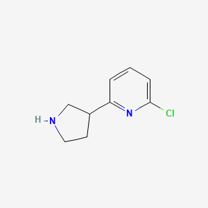 molecular formula C9H11ClN2 B13559302 2-Chloro-6-(pyrrolidin-3-YL)pyridine 