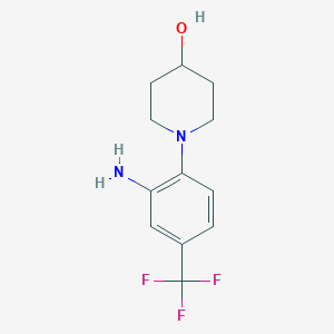 molecular formula C12H15F3N2O B1355939 1-[2-Amino-4-(trifluoromethyl)phenyl]-4-piperidinol CAS No. 954274-37-4