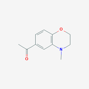 molecular formula C11H13NO2 B13559412 1-(3,4-Dihydro-4-methyl-2H-1,4-benzoxazin-6-yl)ethanone 
