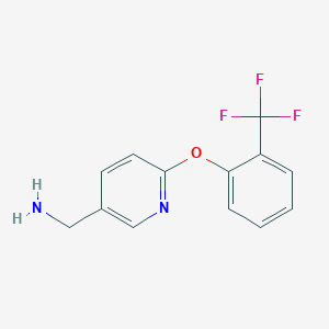 molecular formula C13H11F3N2O B1355959 {6-[2-(Trifluoromethyl)phenoxy]pyridin-3-yl}methanamine 
