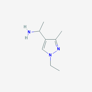 molecular formula C8H15N3 B1355988 1-(1-ethyl-3-methyl-1H-pyrazol-4-yl)ethanamine CAS No. 1005679-02-6