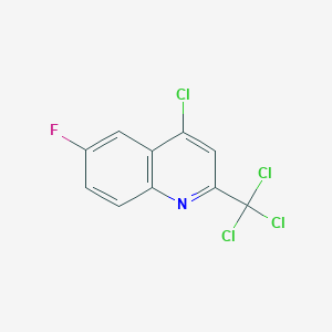 molecular formula C10H4Cl4FN B1356004 4-Chloro-6-fluoro-2-(trichloromethyl)quinoline CAS No. 927800-47-3