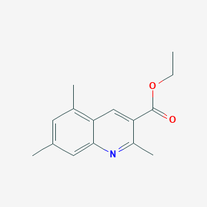 molecular formula C15H17NO2 B1356009 2,5,7-Trimethylquinoline-3-carboxylic acid ethyl ester CAS No. 948291-02-9