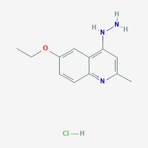 molecular formula C12H16ClN3O B1356019 6-Ethoxy-4-hydrazino-2-methylquinoline hydrochloride CAS No. 1071572-37-6