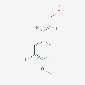 molecular formula C10H11FO2 B13560200 3-(3-Fluoro-4-methoxyphenyl)prop-2-en-1-ol 