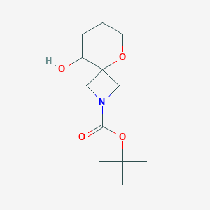 molecular formula C12H21NO4 B13560240 Tert-butyl9-hydroxy-5-oxa-2-azaspiro[3.5]nonane-2-carboxylate 