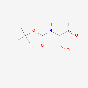 molecular formula C9H17NO4 B13560398 tert-butyl N-(1-methoxy-3-oxopropan-2-yl)carbamate 