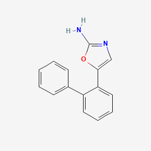 molecular formula C15H12N2O B13560480 5-([1,1'-Biphenyl]-2-yl)oxazol-2-amine 