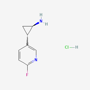 molecular formula C8H10ClFN2 B13560538 rac-(1R,2S)-2-(6-fluoropyridin-3-yl)cyclopropan-1-amine hydrochloride 