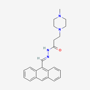 molecular formula C23H26N4O B13560612 n'-(Anthracen-9-ylmethylene)-3-(4-methylpiperazin-1-yl)propanehydrazide 