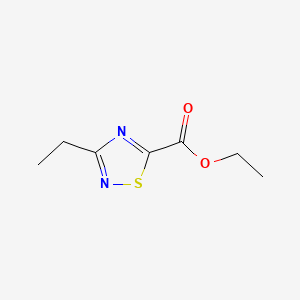 molecular formula C7H10N2O2S B13560679 Ethyl3-ethyl-1,2,4-thiadiazole-5-carboxylate 