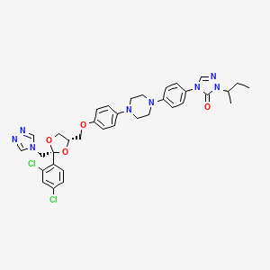 molecular formula C35H38Cl2N8O4 B1356069 4-[4-[4-[4-[[(2R,4S)-2-(2,4-Dichlorophenyl)-2-(4H-1,2,4-triazole-4-ylmethyl)-1,3-dioxolane-4-yl]methoxy]phenyl]piperazino]phenyl]-2-(1-methylpropyl)-4H-1,2,4-triazole-3(2H)-one 