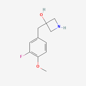 molecular formula C11H14FNO2 B13560699 3-(3-Fluoro-4-methoxybenzyl)azetidin-3-ol 