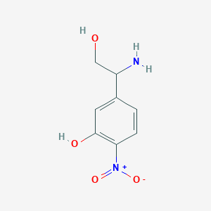 molecular formula C8H10N2O4 B13560755 5-(1-Amino-2-hydroxyethyl)-2-nitrophenol 
