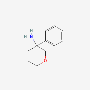 molecular formula C11H15NO B13560791 3-Phenyltetrahydro-2H-pyran-3-amine 