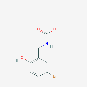 molecular formula C12H16BrNO3 B13560800 tert-butylN-[(5-bromo-2-hydroxyphenyl)methyl]carbamate 