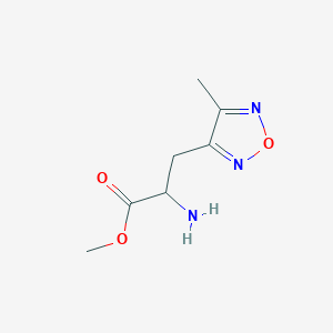 molecular formula C7H11N3O3 B13560922 Methyl 2-amino-3-(4-methyl-1,2,5-oxadiazol-3-yl)propanoate 