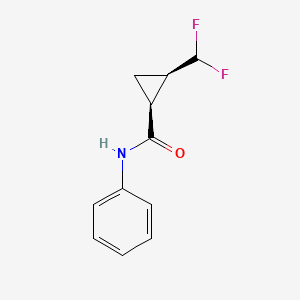 molecular formula C11H11F2NO B13560937 rac-(1R,2S)-2-(difluoromethyl)-N-phenylcyclopropane-1-carboxamide 
