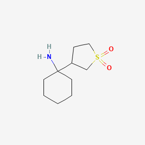 molecular formula C10H19NO2S B13560944 3-(1-Aminocyclohexyl)tetrahydrothiophene 1,1-dioxide 