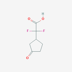 molecular formula C7H8F2O3 B13561131 2,2-Difluoro-2-(3-oxocyclopentyl)acetic acid 
