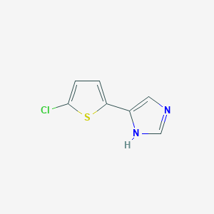 molecular formula C7H5ClN2S B13561162 4-(5-chlorothiophen-2-yl)-1H-imidazole 
