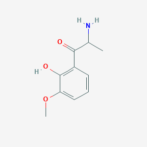 molecular formula C10H13NO3 B13561240 2-Amino-1-(2-hydroxy-3-methoxyphenyl)propan-1-one 