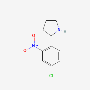 molecular formula C10H11ClN2O2 B13561296 2-(4-Chloro-2-nitrophenyl)pyrrolidine 