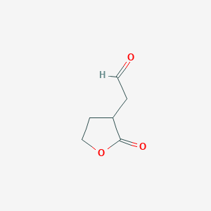 molecular formula C6H8O3 B13561297 2-(2-Oxooxolan-3-yl)acetaldehyde 