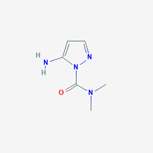 molecular formula C6H10N4O B135613 5-氨基-N,N-二甲基-1H-吡唑-1-甲酰胺 CAS No. 153748-64-2