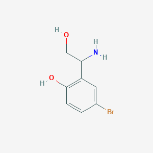 molecular formula C8H10BrNO2 B13561349 2-(1-Amino-2-hydroxyethyl)-4-bromophenol 