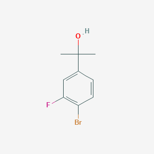 molecular formula C9H10BrFO B13561409 2-(4-Bromo-3-fluorophenyl)propan-2-ol 