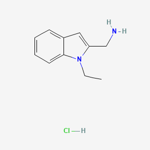 molecular formula C11H15ClN2 B13561413 1-(1-ethyl-1H-indol-2-yl)methanaminehydrochloride 