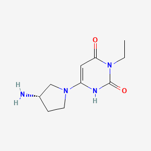 molecular formula C10H16N4O2 B13561437 (S)-6-(3-Aminopyrrolidin-1-yl)-3-ethylpyrimidine-2,4(1H,3H)-dione 