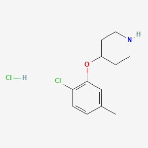 molecular formula C12H17Cl2NO B1356151 4-(2-Chloro-5-methylphenoxy)piperidine hydrochloride CAS No. 923263-31-4