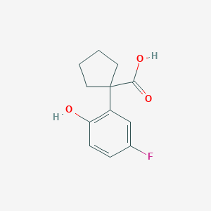 molecular formula C12H13FO3 B13561637 1-(5-Fluoro-2-hydroxyphenyl)cyclopentane-1-carboxylic acid 
