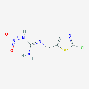 molecular formula C5H6ClN5O2S B1356165 N''-[(2-Chloro-1,3-thiazol-5-yl)methyl]-N-nitroguanidine CAS No. 135018-15-4