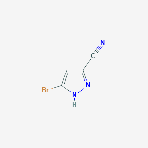 molecular formula C4H2BrN3 B13561759 5-Bromo-1H-pyrazole-3-carbonitrile CAS No. 1934269-82-5