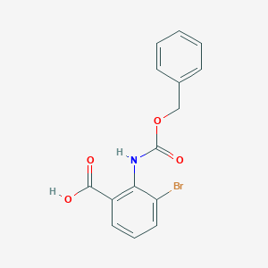 molecular formula C15H12BrNO4 B13561792 2-(((Benzyloxy)carbonyl)amino)-3-bromobenzoic acid 