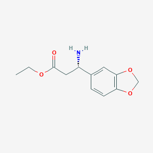 molecular formula C12H15NO4 B135618 ethyl (3S)-3-amino-3-(1,3-benzodioxol-5-yl)propanoate CAS No. 149520-09-2