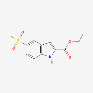 molecular formula C12H13NO4S B1356185 Ethyl 5-(methylsulfonyl)-1H-indole-2-carboxylate CAS No. 220679-12-9