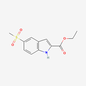 molecular formula C12H13NO4S B1356185 Ethyl 5-methanesulphonylindole-2-carboxylate CAS No. 220679-12-9