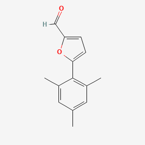 molecular formula C14H14O2 B13561867 5-(2,4,6-Trimethylphenyl)furan-2-carbaldehyde 