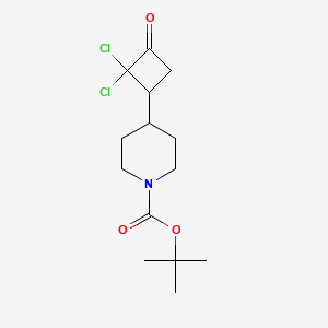 molecular formula C14H21Cl2NO3 B13561870 Tert-butyl 4-(2,2-dichloro-3-oxocyclobutyl)piperidine-1-carboxylate 