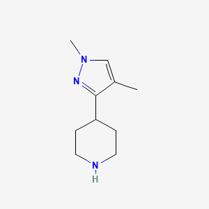 molecular formula C10H17N3 B13561928 4-(1,4-dimethyl-1H-pyrazol-3-yl)piperidine 