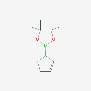 molecular formula C11H19BO2 B1356194 2-Cyclopent-2-en-1-yl-4,4,5,5-tetramethyl-1,3,2-dioxaborolane CAS No. 287944-11-0