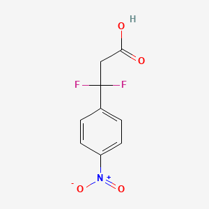 molecular formula C9H7F2NO4 B13561957 3,3-Difluoro-3-(4-nitrophenyl)propanoicacid 
